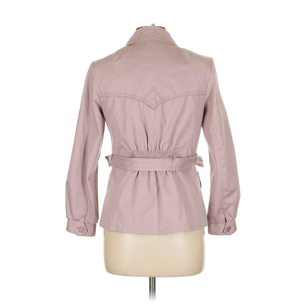 Le Soleil Vintage Kids Mauve Button Front Field‎ Jacket Water Repellent 11/12